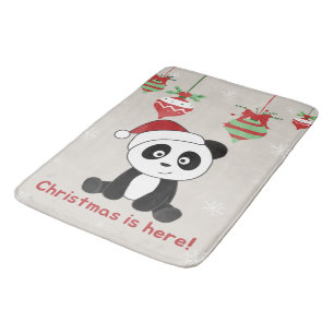 Panda Christmas Snow Winter Animals Pandas Bath Ma Mat