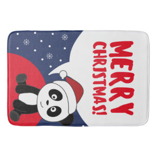 Panda Christmas Snow Winter Animals Pandas Bath Ma Mat