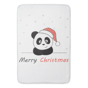 Panda Christmas Snow Winter Animals Pandas Bath Ma Mat