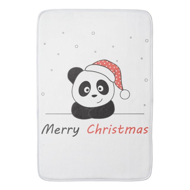 Panda Christmas Snow Winter Animals Pandas Bath Ma Mat (Front Vertical)