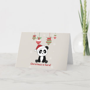 Panda Christmas Snow Winter Animals Pandas Holiday Card