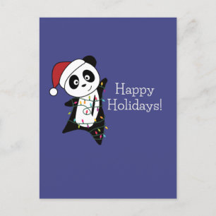 Panda Christmas Snow Winter Animals Pandas Holiday Postcard