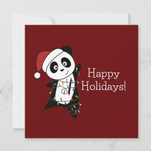 Panda Christmas Snow Winter Animals Pandas Invitat Invitation