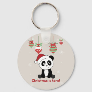 Panda Christmas Snow Winter Animals Pandas Keychai Keychain