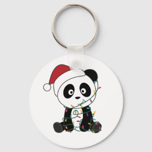 Panda Christmas Snow Winter Animals Pandas Keychai Keychain