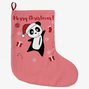 Panda Christmas Snow Winter Animals Pandas Large C Stocking