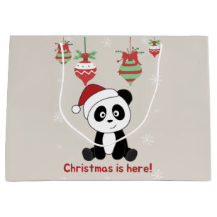 Panda Christmas Snow Winter Animals Pandas Large G Gift Bag