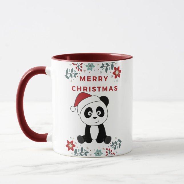 Panda Christmas Snow Winter Animals Pandas Mug (Left)