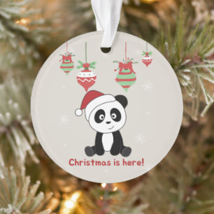 Panda Christmas Snow Winter Animals Pandas Ornamen Ornament