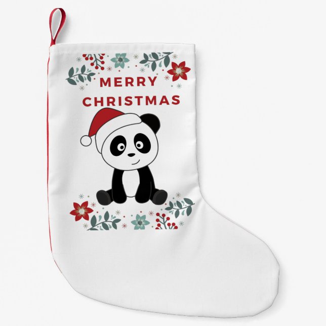 Panda Christmas Snow Winter Animals Pandas Small C Stocking (Front)