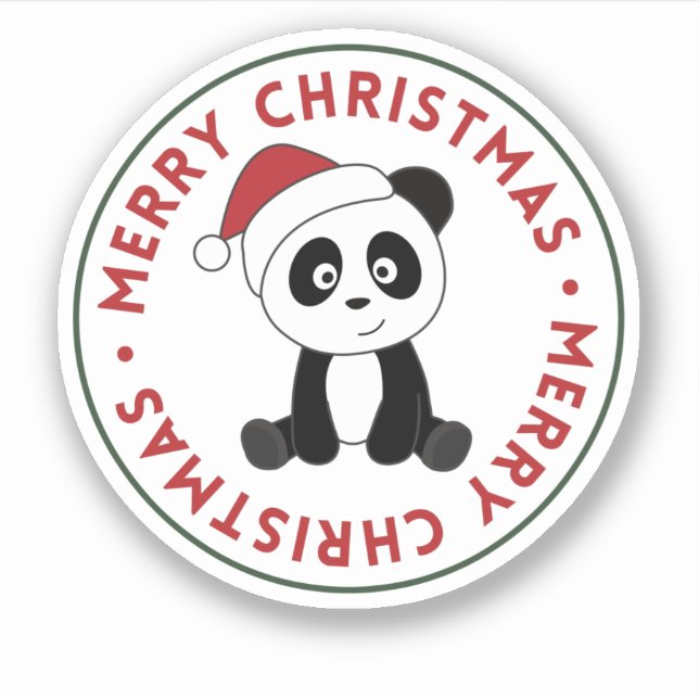 Panda Christmas Snow Winter Animals Pandas Sticker (Front)