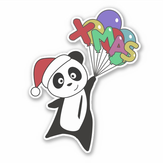 Panda Christmas Snow Winter Animals Pandas Sticker (Front)