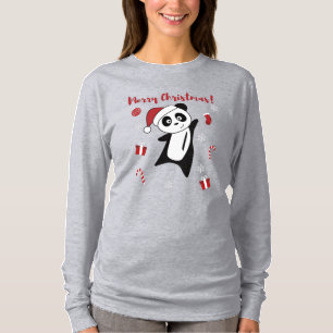 Panda Christmas Snow Winter Animals Pandas T-Shirt