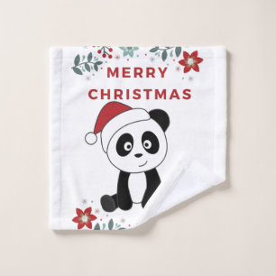 Panda Christmas Snow Winter Animals Pandas Wash Cloth
