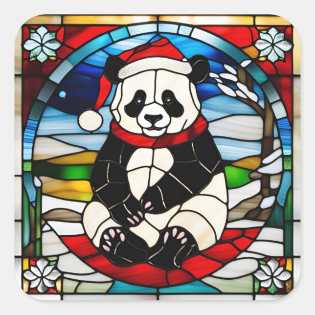 Panda Christmas Sticker (Front)