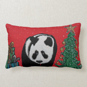 Panda Christmas Throw Pillow