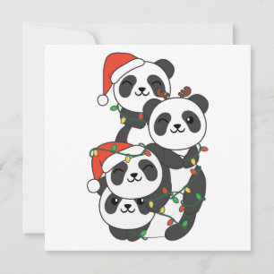 Panda Christmas Tree Christmas Animals Pandas Holi Holiday Card