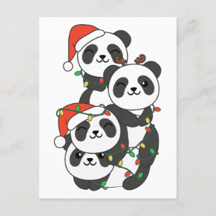 Panda Christmas Tree Christmas Animals Pandas Holi Holiday Postcard