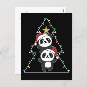 Panda Christmas Tree Christmas Animals Pandas Holi Holiday Postcard