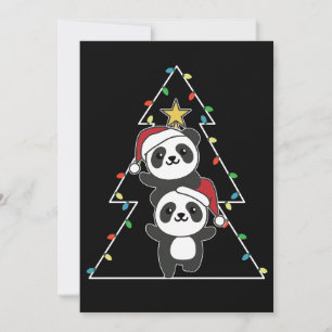 Panda Christmas Tree Christmas Animals Pandas Holiday Card