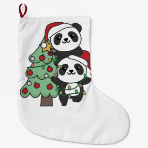 Panda Christmas Tree Christmas Animals Pandas Large Christmas Stocking