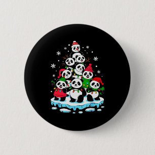 Panda Christmas Tree Panda Lover Xmas Squad Men Wo 2 Inch Round Button