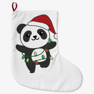 Panda Christmas Winter Animals Pandas Large Christ Stocking