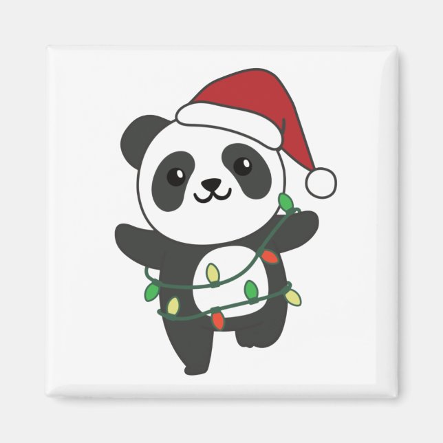 Panda Christmas Winter Animals Pandas Magnet (Front)
