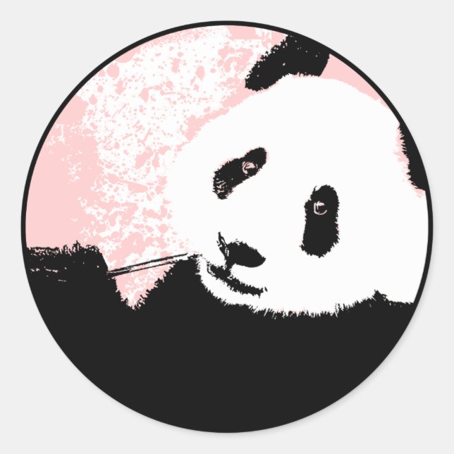 panda. classic round sticker (Front)