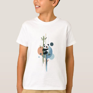 Panda Climbing Bamboo Kids T-Shirt