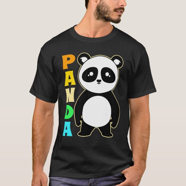Panda Colorful Cute Panda Bear Giant Panda T-Shirt (Front)