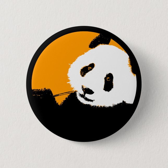 panda. colour customizable circle. 2 inch round button (Front)