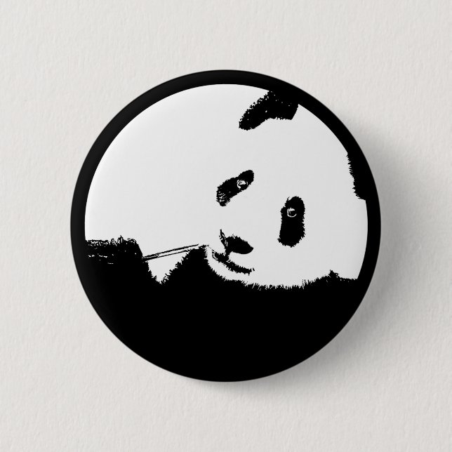 panda. colour customizable circle. 2 inch round button (Front)