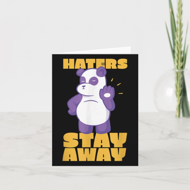 Panda Cool Bear Giant Animal Lover Quote Stop Hate Card (Front)