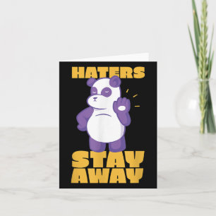 Panda Cool Bear Giant Animal Lover Quote Stop Hate Card