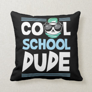 Panda Cool School Dude Student Throw Pillow