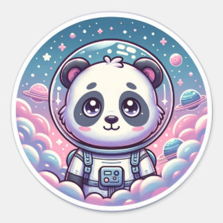Panda Cosmic Dreamer The Space Zen Master Classic Round Sticker