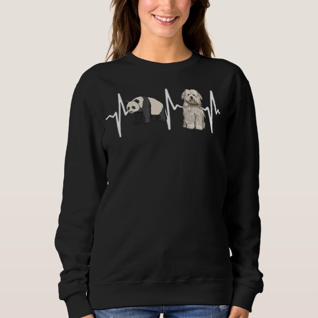 Panda Coton De Tulear Heartbeat Dog Sweatshirt (Front)