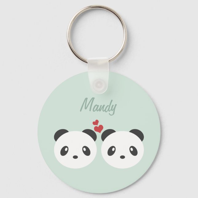 Panda couple keychain (Front)