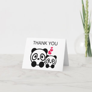 Panda couple thank you card