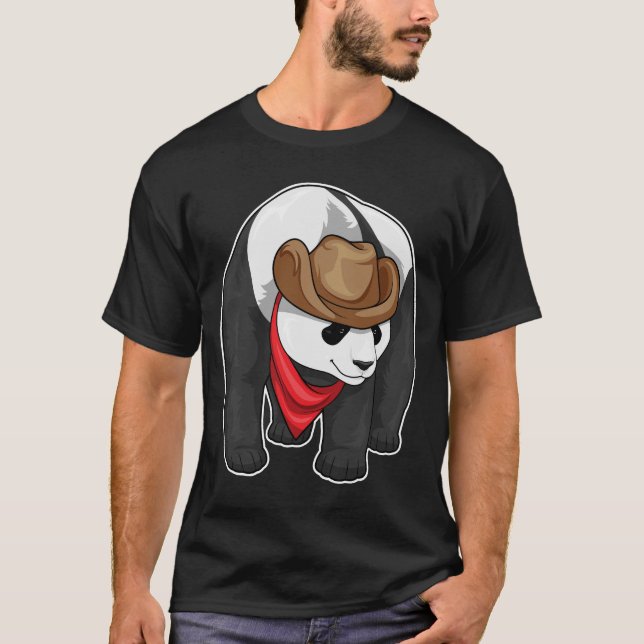 Panda Cowboy Cowboy hat T-Shirt (Front)