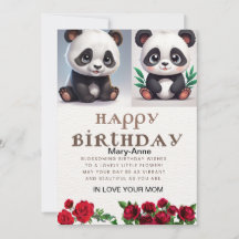 Panda croustillant, Carte Anniversaire Écrit
