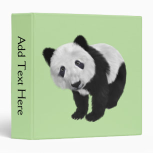 Panda Cub Green Binder