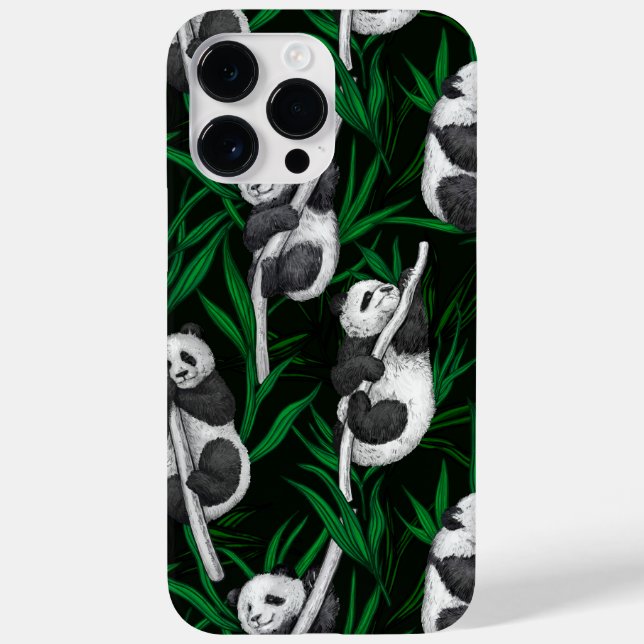 Panda cubs on dark green Case-Mate iPhone case (Back)