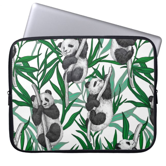 Panda cubs on laptop sleeve (Front)