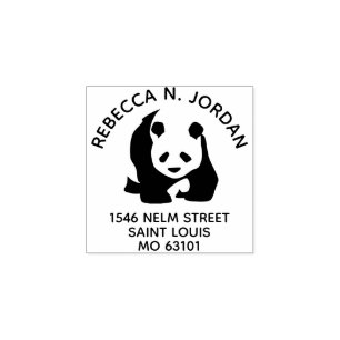 Panda Custom Return Address Rubber Stamp