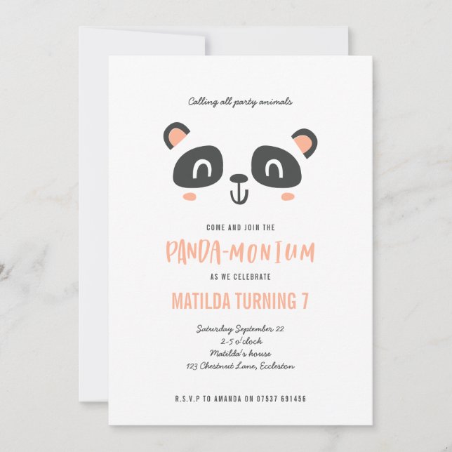 Panda cute bright colourful birthday (Front)