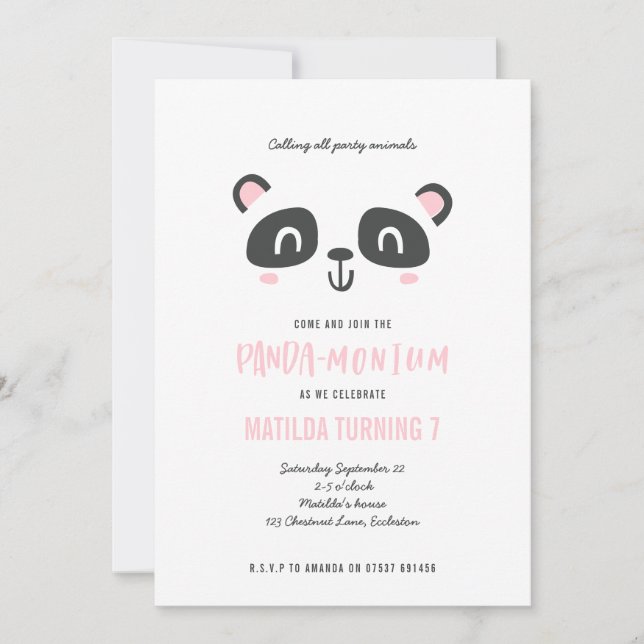 Panda cute bright colourful birthday (Front)
