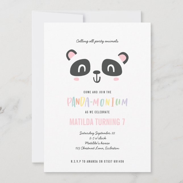Panda cute bright multicolor birthday (Front)