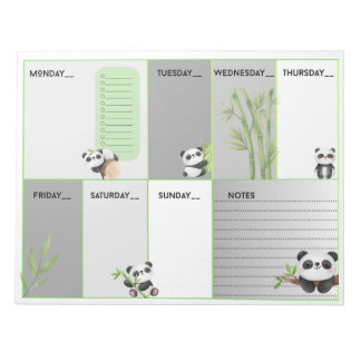 Panda cutie A4 weekly planner Notepad